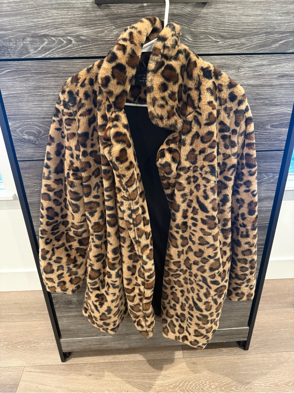 Leopard Print Faux-Fur Coat - Women's Brown Animal Print Jacket